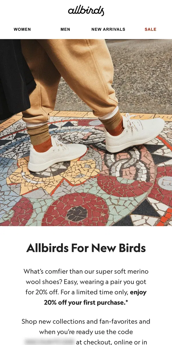 Email from Allbirds. Something For Our Newbies