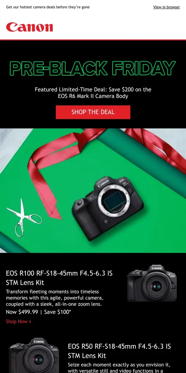 Email from Canon. You Don't Have to Wait Until Friday...