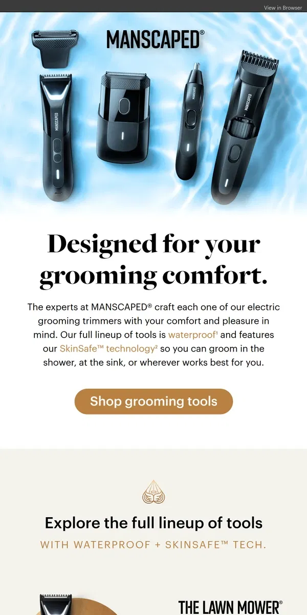 Email from MANSCAPED. Cutting-edge comfort in the palm of your hand