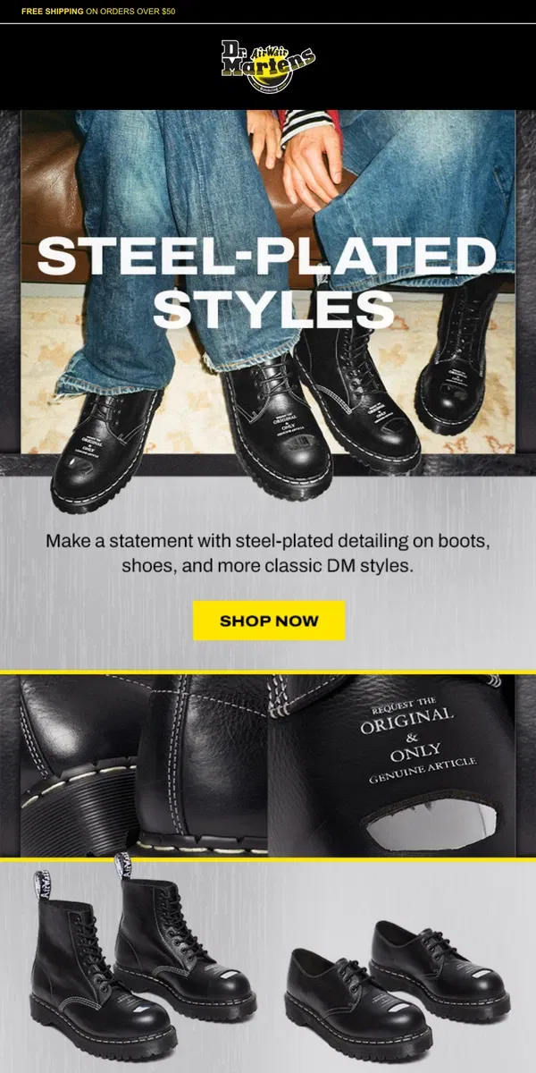 Email from Dr. Martens. New DM's with head-turning hardware