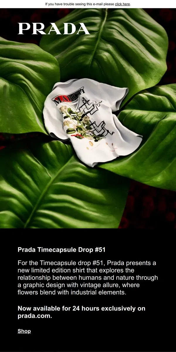 Email from Prada. Now Live: Prada Timecapsule Drop #51