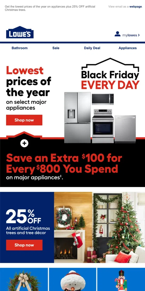 Email from Lowe's. Keep saving with Black Friday deals going on now.