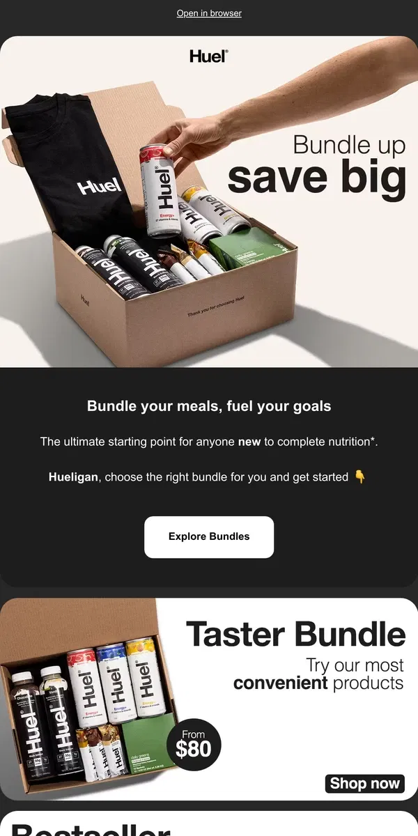 Email from Huel. New to Huel? Start Here 💥