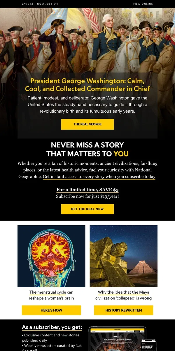 Email from National Geographic. Did the Maya really 'disappear'? Science says no. SAVE $5 when you subscribe now!