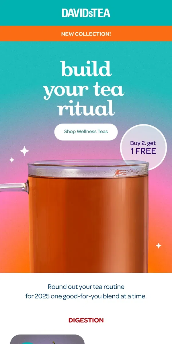 Email from DAVIDsTEA. FREE wellness tea 🙌