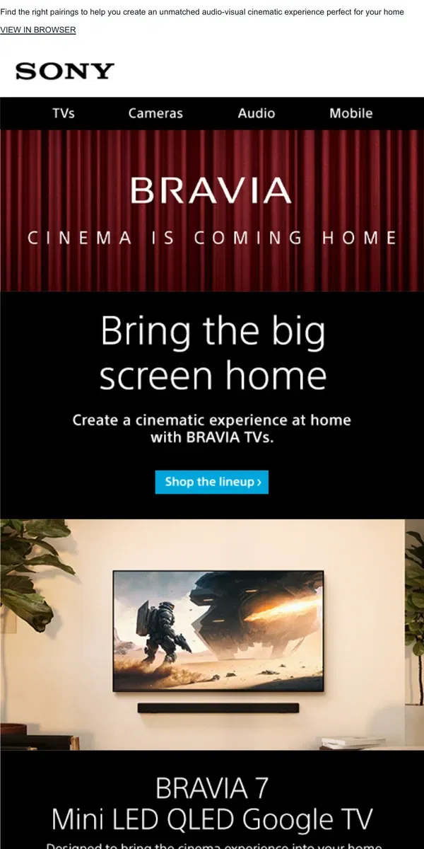 Email from Sony. Ready For A Cinematic Experience? Here’s The Info You Need