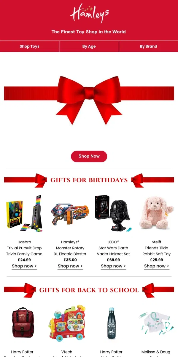 Email from Hamleys. Give the gift of Hamleys in 2025