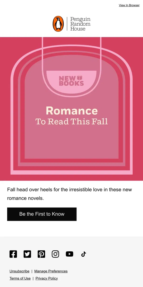 Email from Penguin Random House. Fall's Hottest Books Just Landed on Our Shelves