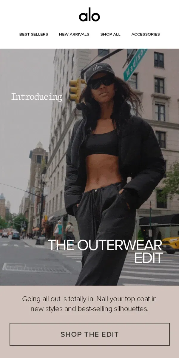 Email from Alo Yoga. It's here: The Outerwear Edit