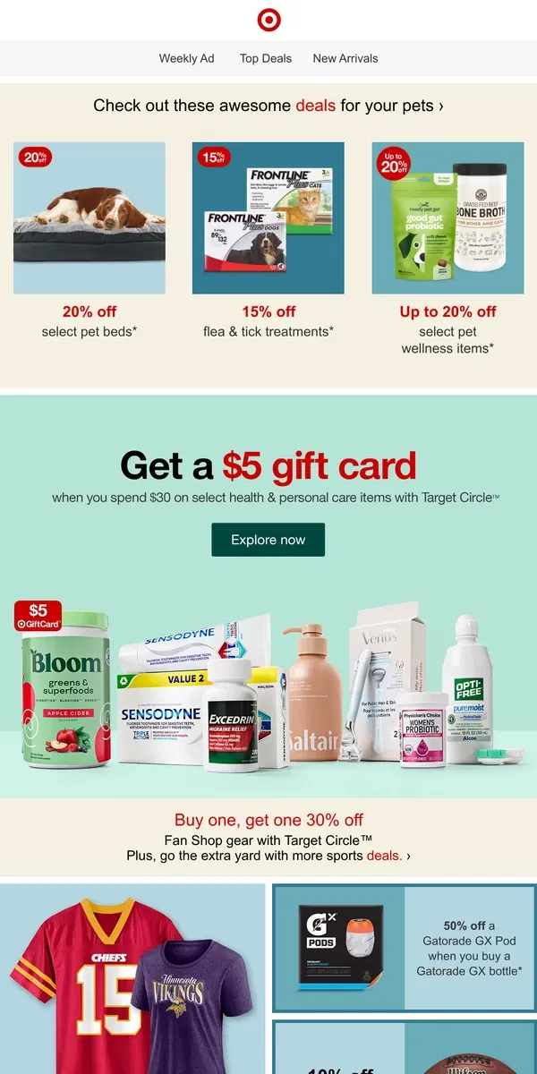 Email from Target. Tons of pet deals for your fur babies 😻 →