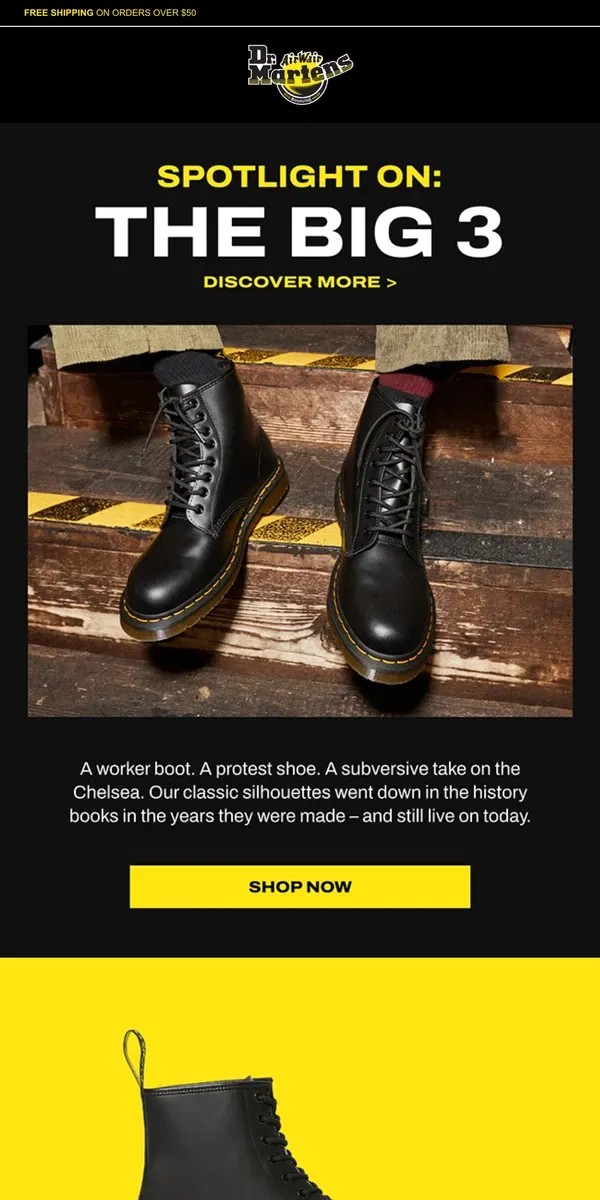 Email from Dr. Martens. Made Strong