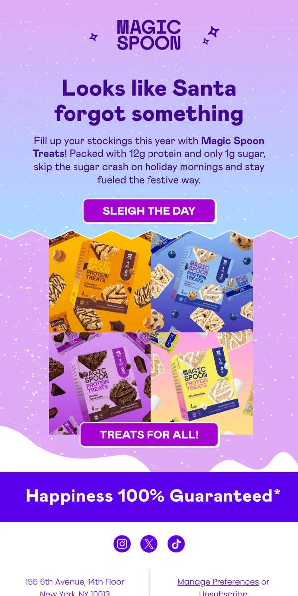 Email from Magic Spoon Cereal. Give the gift of TREATS! 🎁