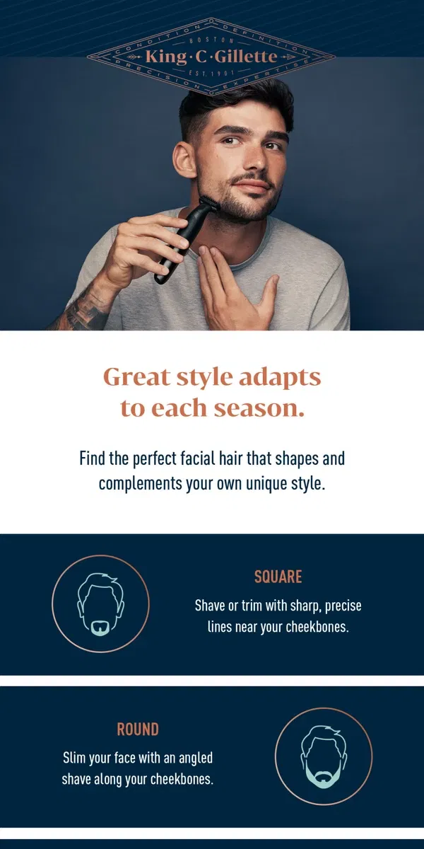 Email from Gillette. Find your best beard shape this winter! 🧔