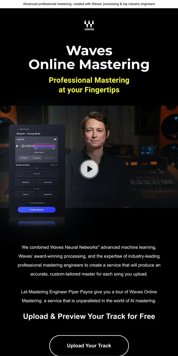 Email from Waves Audio. Ready to master your music?