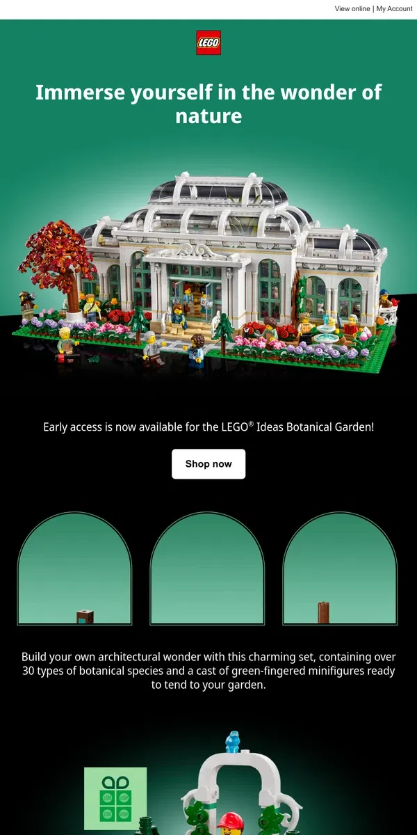 Email from Lego. LEGO® Fan,  your new garden set has arrived...