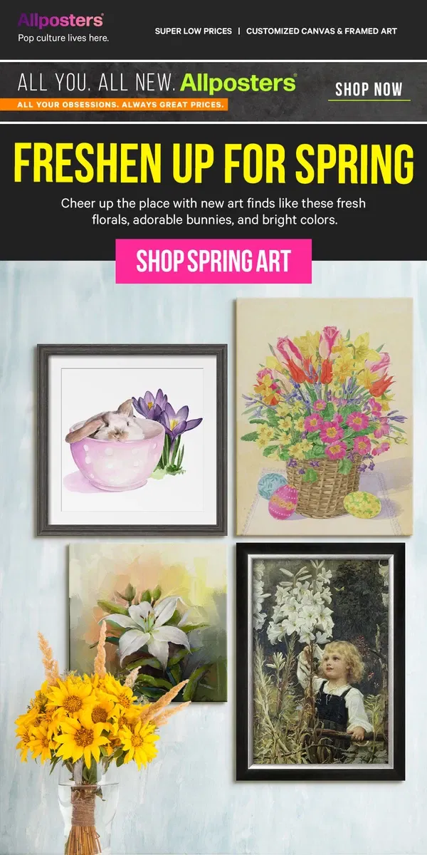 Email from AllPosters. Welcome spring to your space