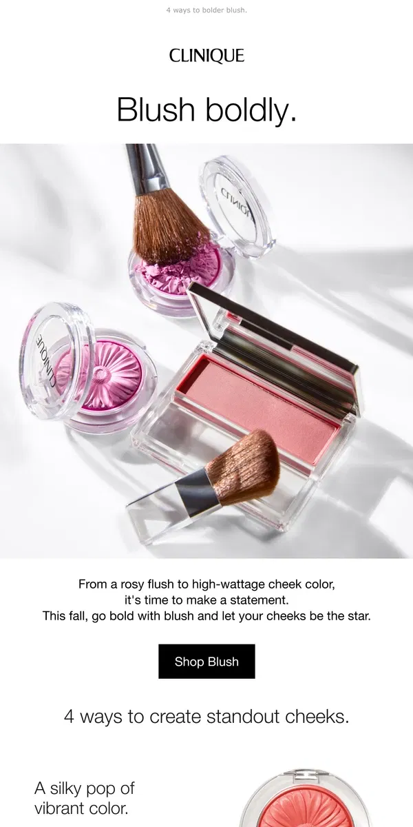 Email from Clinique. Blush big or go home.