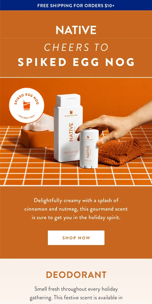 Email from Native. Fancy some Spiked Egg Nog?