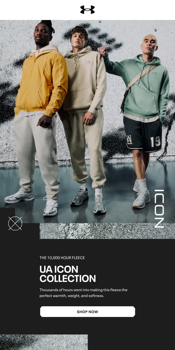 Email from Under Armour. UA Icon Fleece Collection