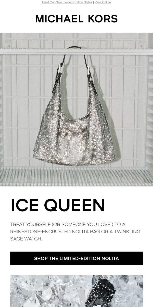 Email from Michael Kors. Maximum Glitz, Limited Quantities