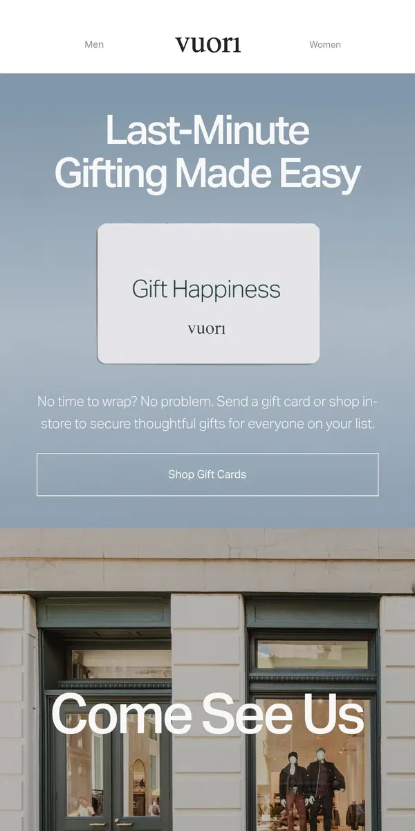 Email from Vuori. Last-Minute Gifts? We’ve Got You Covered