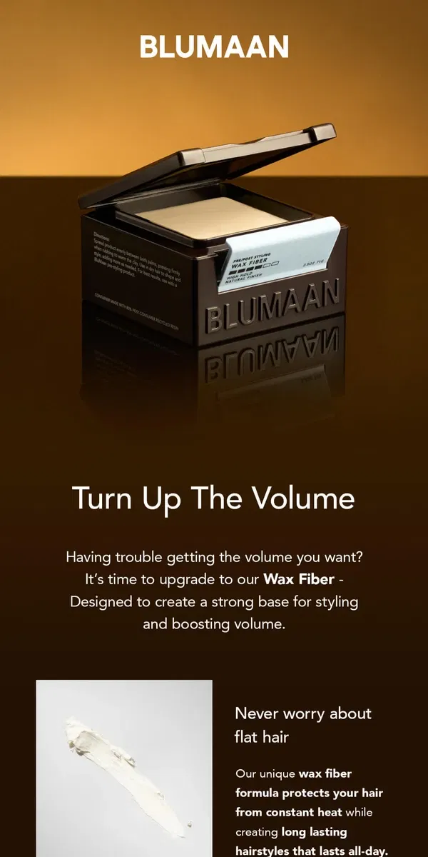 Email from BluMaan. Volume Alert: Causes All-Day Hold!