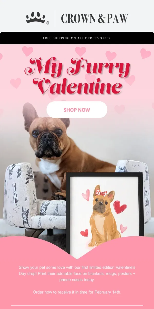 Email from Crown & Paw. Limited Edition: Valentine's Drop 1 💕 ✨