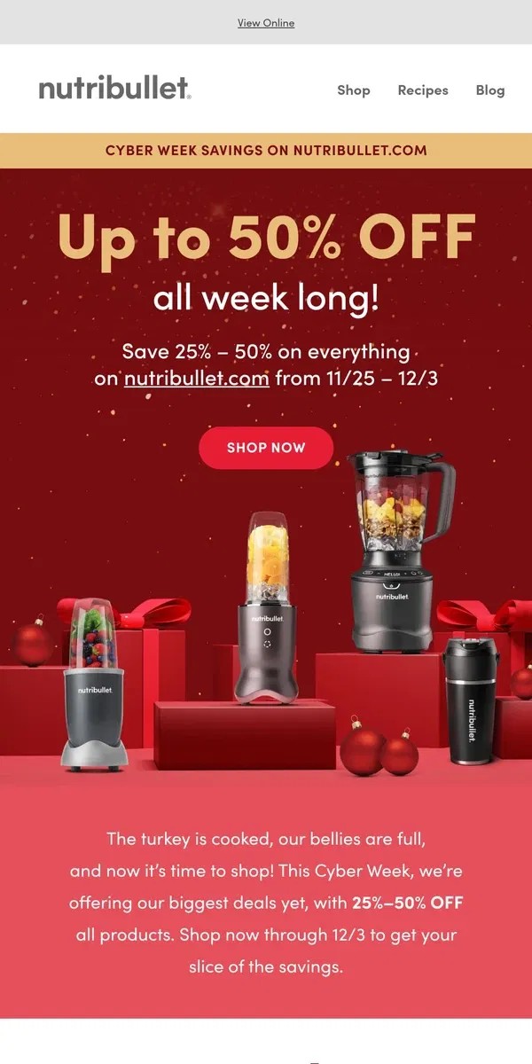 Email from nutribullet. Up to 50% OFF!