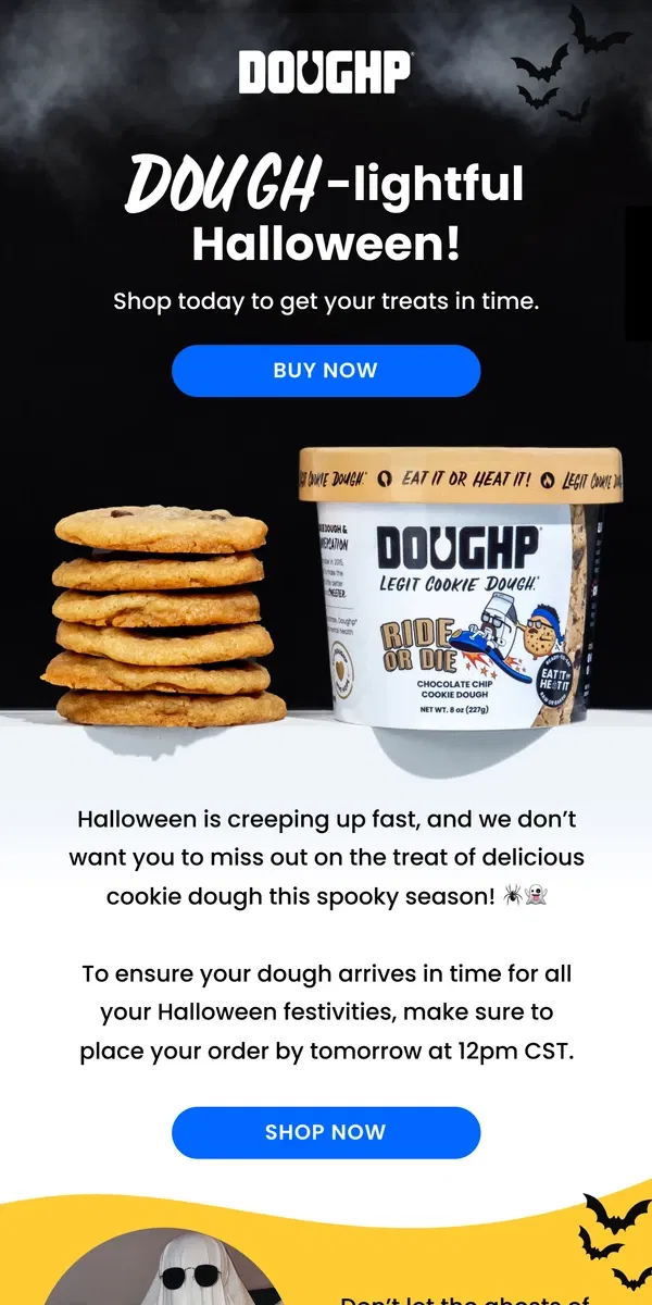 Email from Doughp. Make Halloween dough-lightful! 🎃🍪