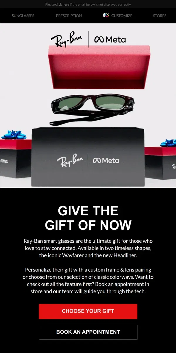 Email from Ray-Ban. Share classic Holiday moments in a new way