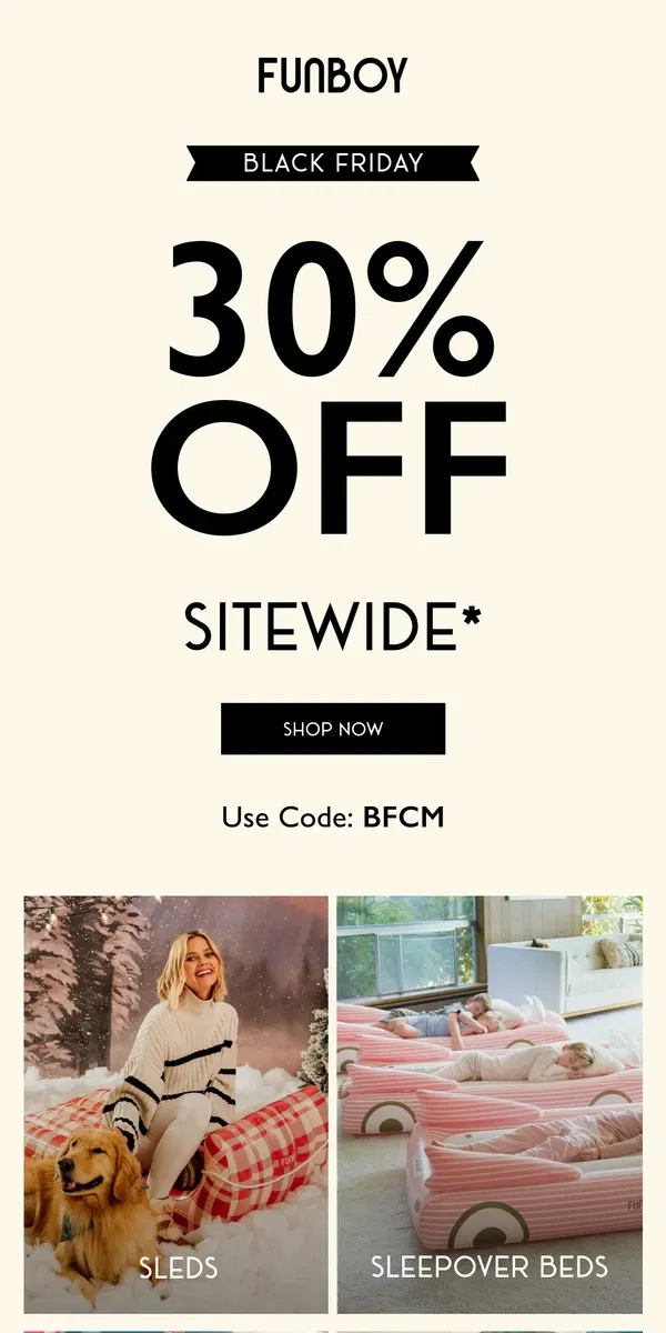 Email from FUNBOY. Treat Yourself: 30% OFF 🎁