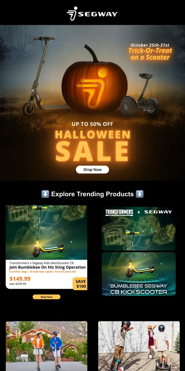 Email from Segway. Get up to 50% OFF! Halloween Sale 🎃