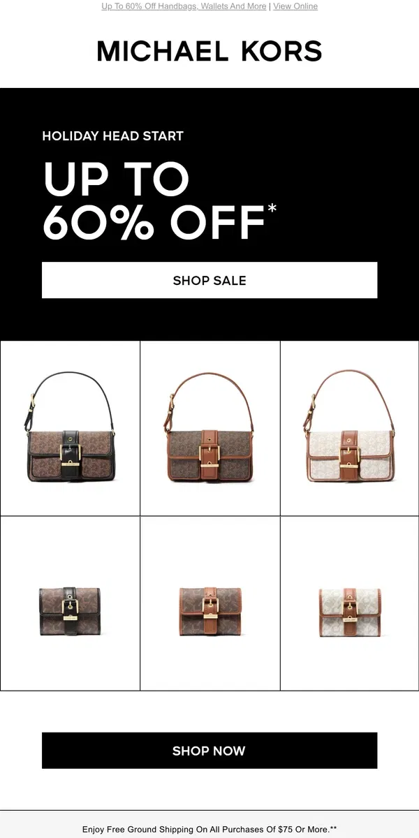 Email from Michael Kors. New Markdowns On Empire Monogram