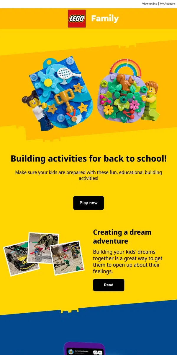 Email from Lego. Get building this school year!