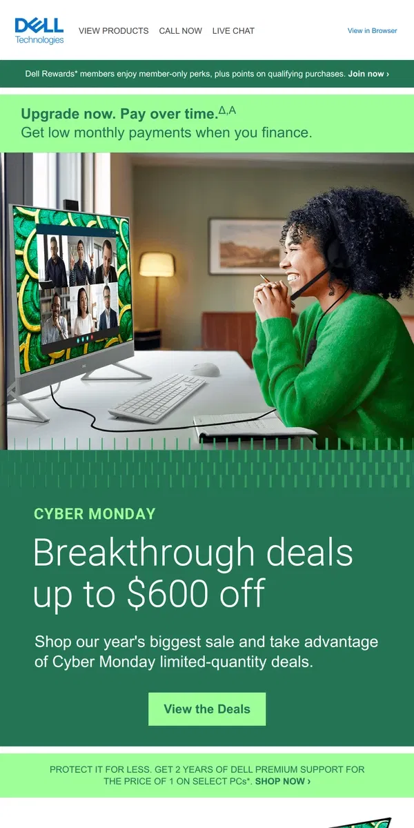 Email from Dell. It’s here! Cyber Monday Event has arrived with top tech.