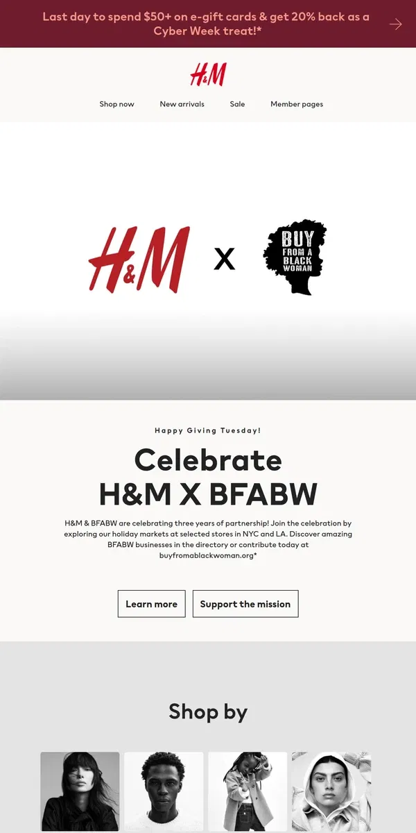 Email from H&M. H&M X Buy From a Black Woman