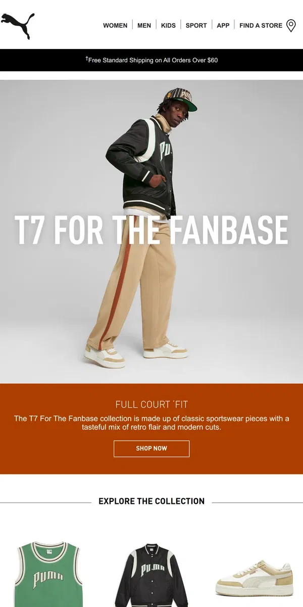 Email from Puma. Introducing: T7 For The Fanbase