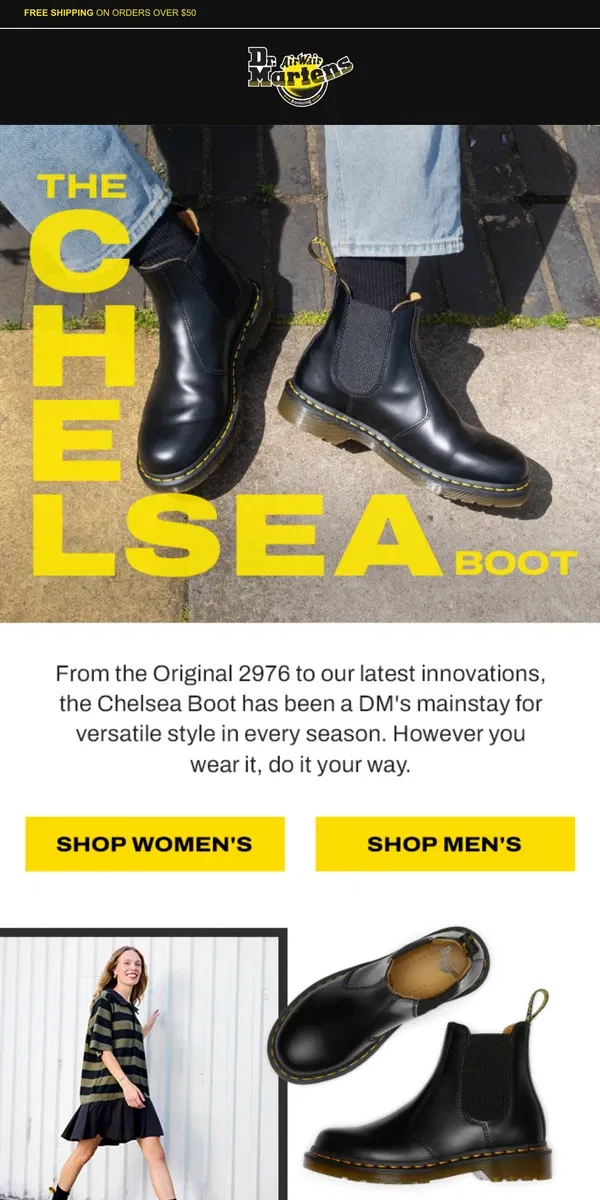 Email from Dr. Martens. Signature styles. Bold new looks.