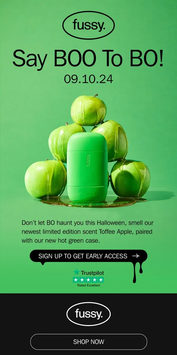 Email from Fussy. Hey, Wanna See Our Halloween Collection? 🎃🍏👻