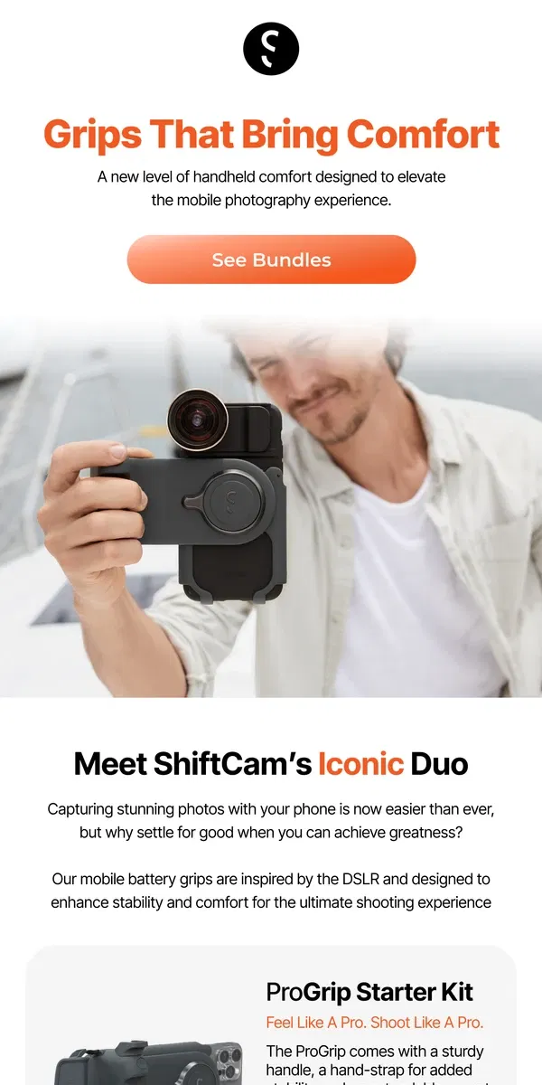 Email from ShiftCam. It's Time To Get A Grip On Comfort